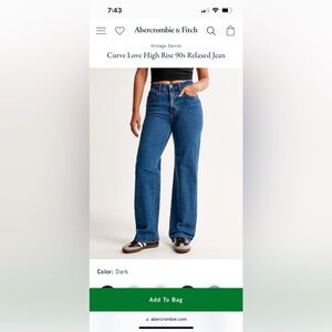 Abercrombie Curve Love 90s Relaxed 26 XShort